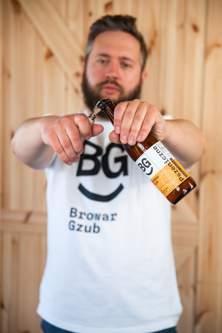 Koszulka męska biała z logo browaru Koszulka męska biała z logo browaru