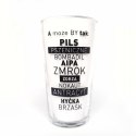 Szklanka typu shaker z logo browaru
